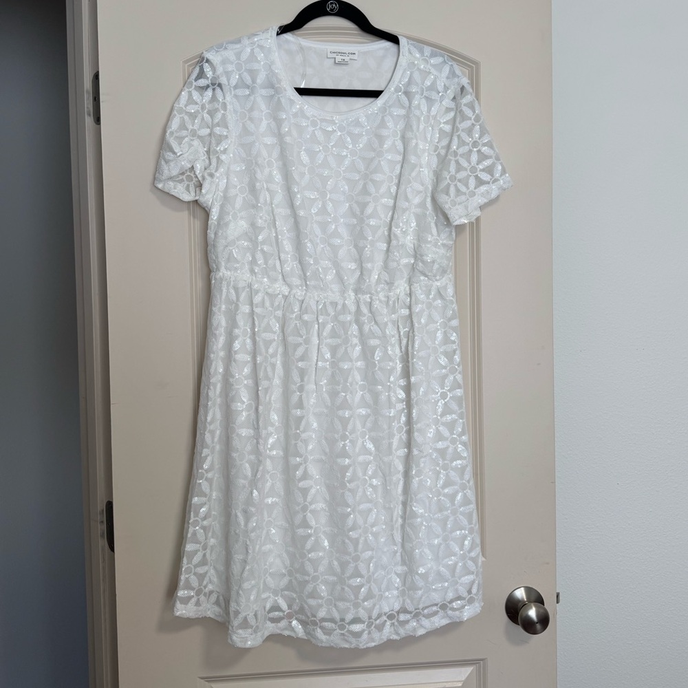 Brand New White Sequined Dress